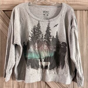 Gray Forest Print Women's Sweater
